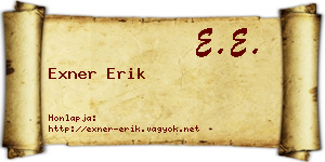 Exner Erik névjegykártya